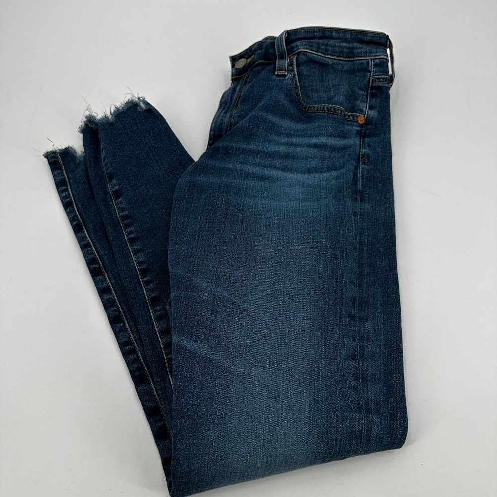 AG Adriano Goldschmied Farrah Skinny Ankle Jeans Dark Wash High Rise Raw Hem 29R
